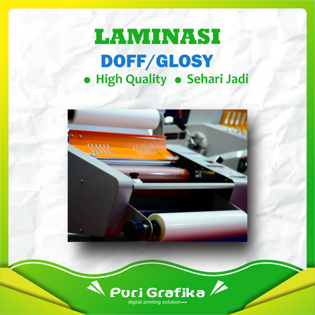 

LAMINATING / LAMINASI SIZE A3+ / LAMINASI DOFF DAN GLOSSY A3+