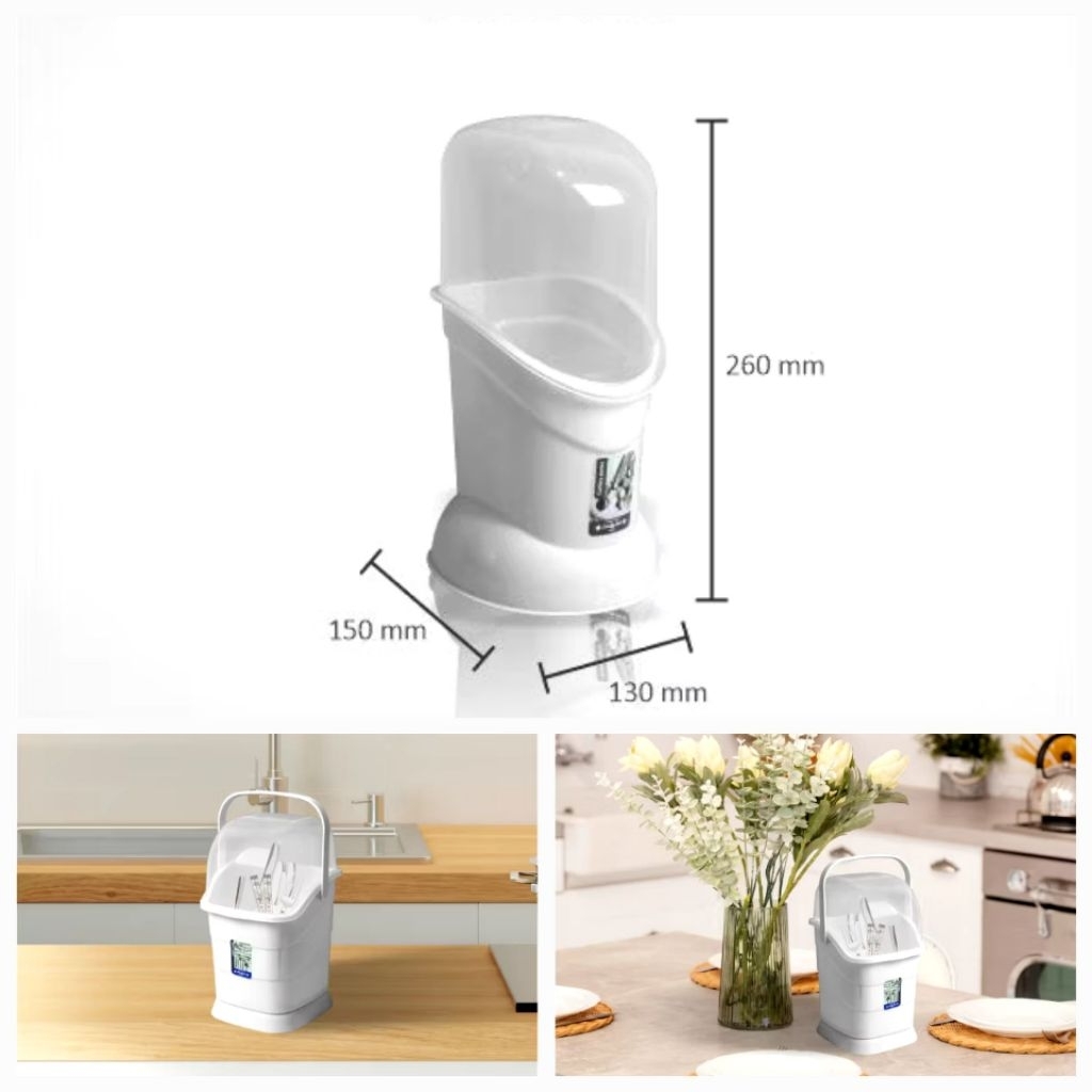 Tempat sendok tutup estetik putih lucky star