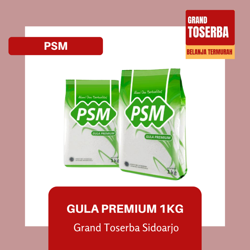 

PSM GULA PASIR PREMIUM 1KG / GULA KRISTAL PUTIH / 100% TEBU