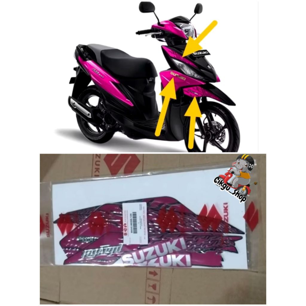 Striping List Body New Suzuki Address 115 PLAYFULL, Hyper Pink (YZR) Playful, Original SGP 100%