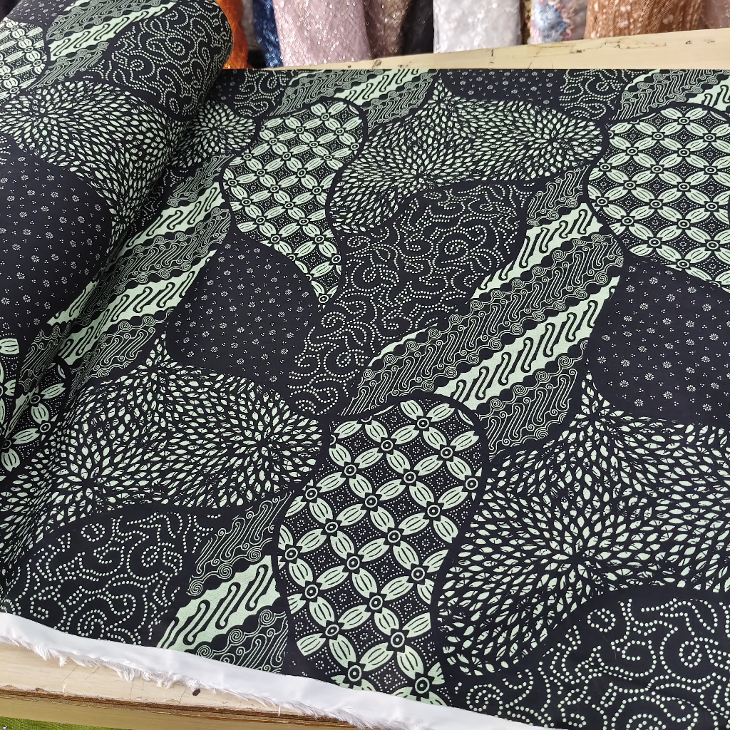 KAIN BATIK KATUN PREMIUM KAIN BATIK KATUN HALUS PREMIUM KAIN KATUN BATIK PREMIUM METERAN #blue&sage