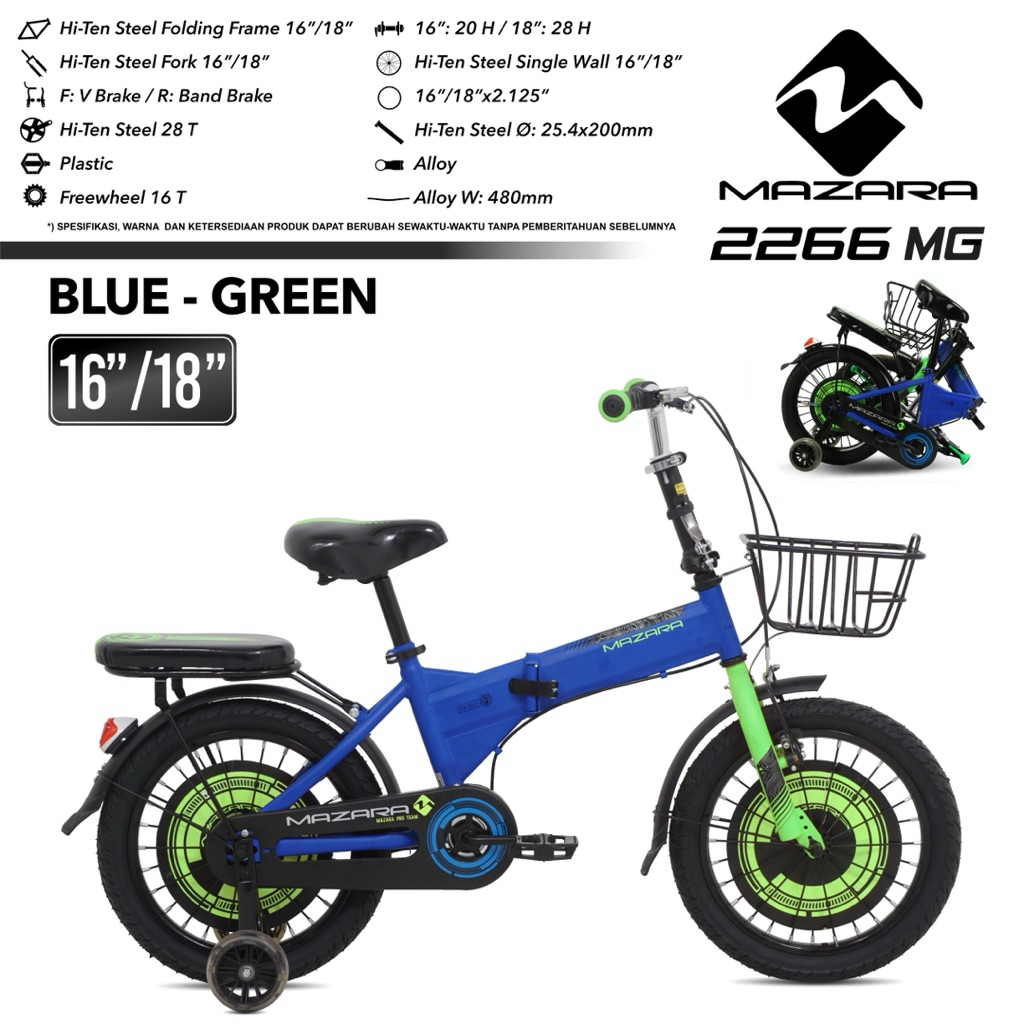 sepeda lipat mazara 18in 2266 MG