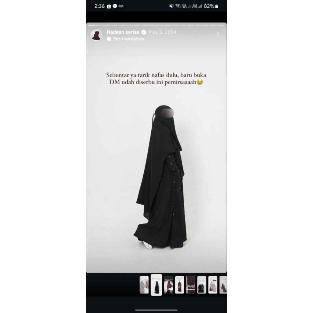 PL gomar nadeen series by ezella | hitam | Zura anti UV bukan preloved elmadina buka jg bysofni