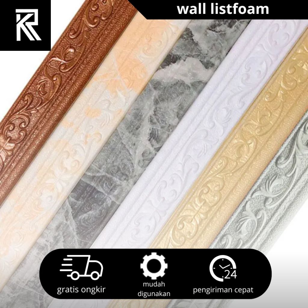 wallpaper dekorasi dinding border list foam 3d