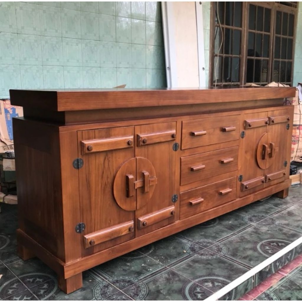 Bufet TV Kayu Jati Bufet TV Retro Kayu Jati Meja TV Kayu Jati