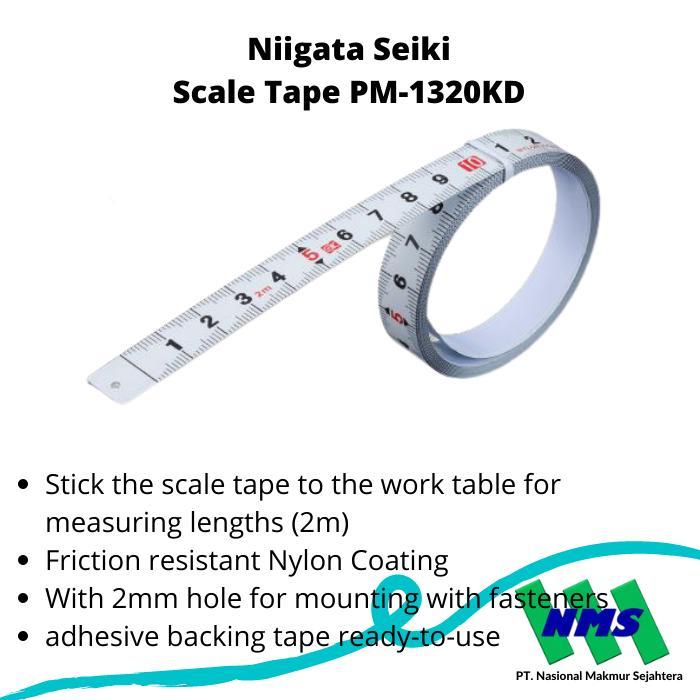 

Penggaris Pita Niigata Seiki Scale Tape PM-1320KD 2 meter 200mm 2m Tempel Etalase Tembok