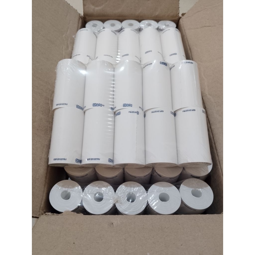 

100 roll Kertas Thermal logo bri 58x30mm(1DUS) RJ4