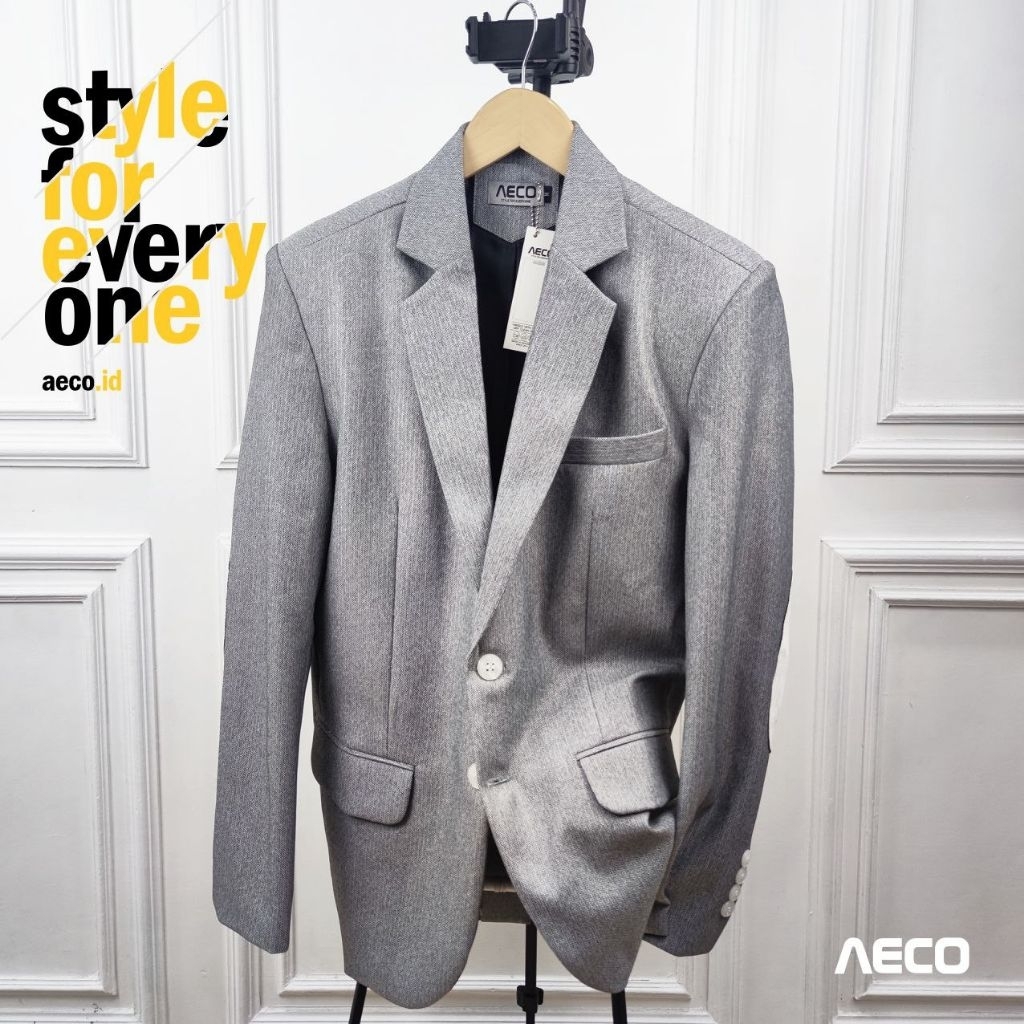 AECO Jas Blazer Pria Bee Elbow Casual Slimfit
