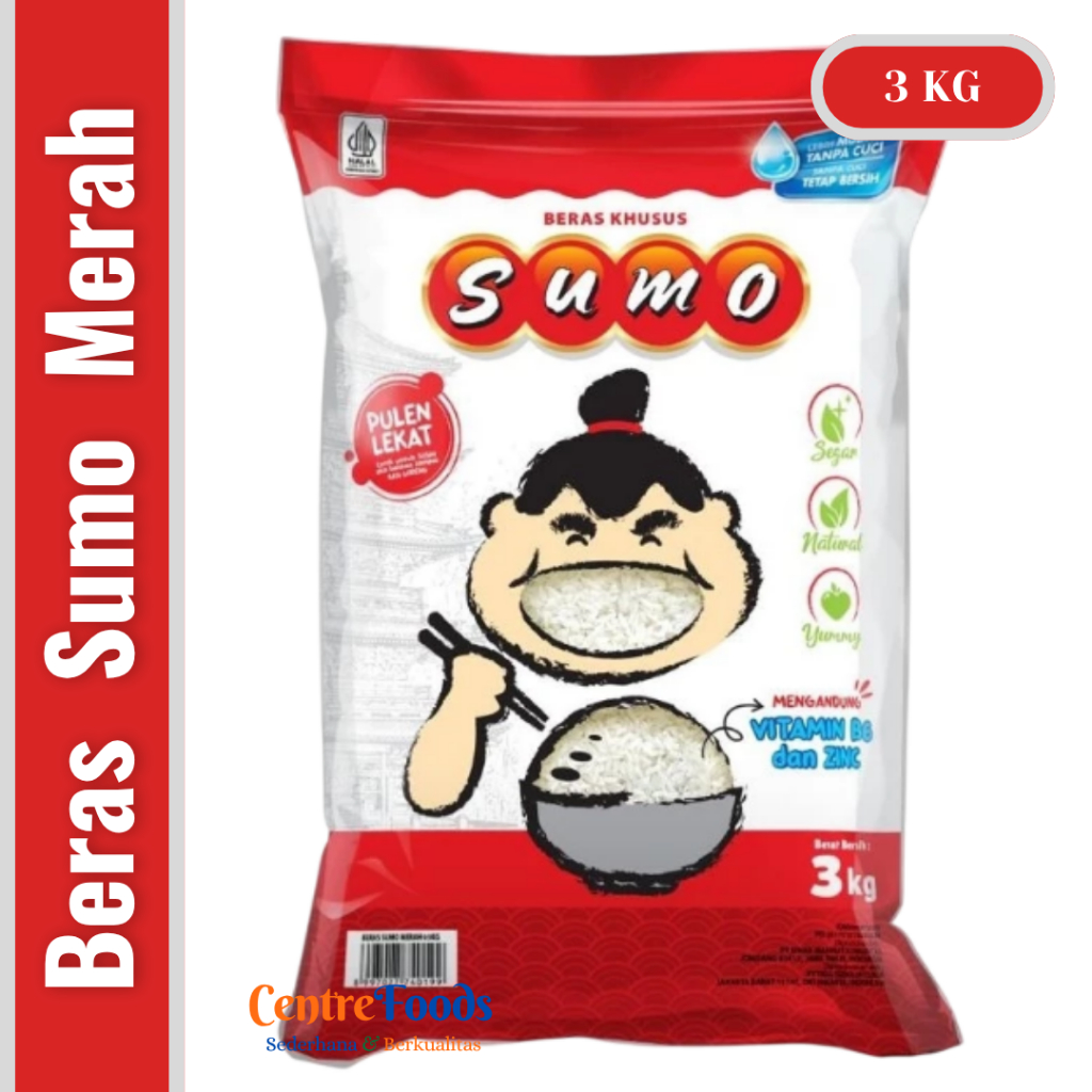 

Beras Pulen Lekat Segar Natural Yummy - Beras Premium SUMO | Merah - 3 Kg [ Harga Per BKS ]