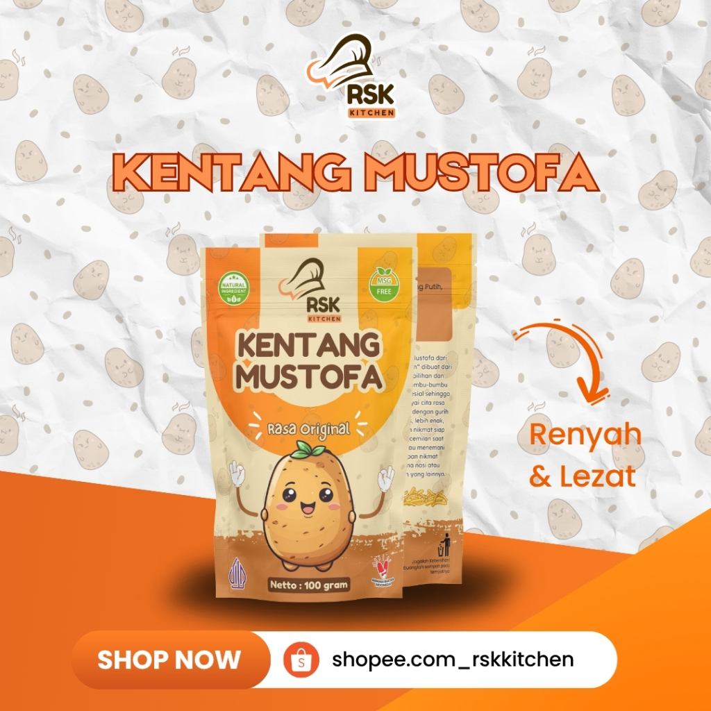

Keripik Kentang Mustofa RSK Kitchen Original Kemasan Standing Pouch Premium
