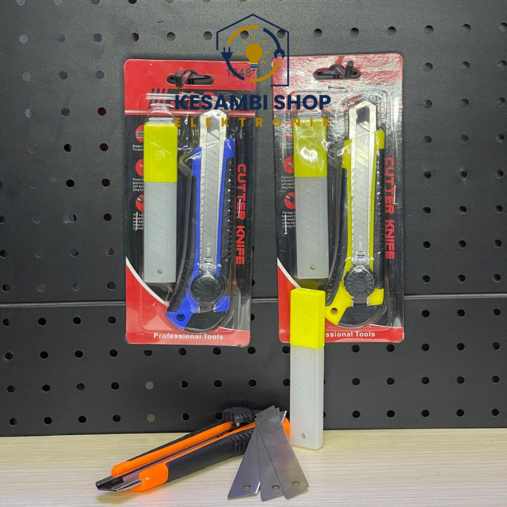 

JLD PISAU CUTTER 18MM UTILITY KNIFE MULTIFUNGSI 3 PCS MATA PISAU GRATIS
