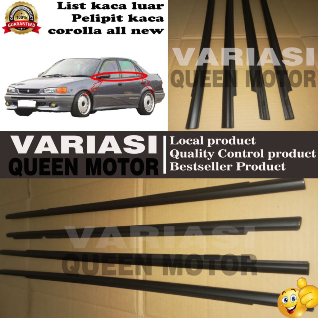 List kaca luar (pelipit kaca) weather strip corolla all new piu