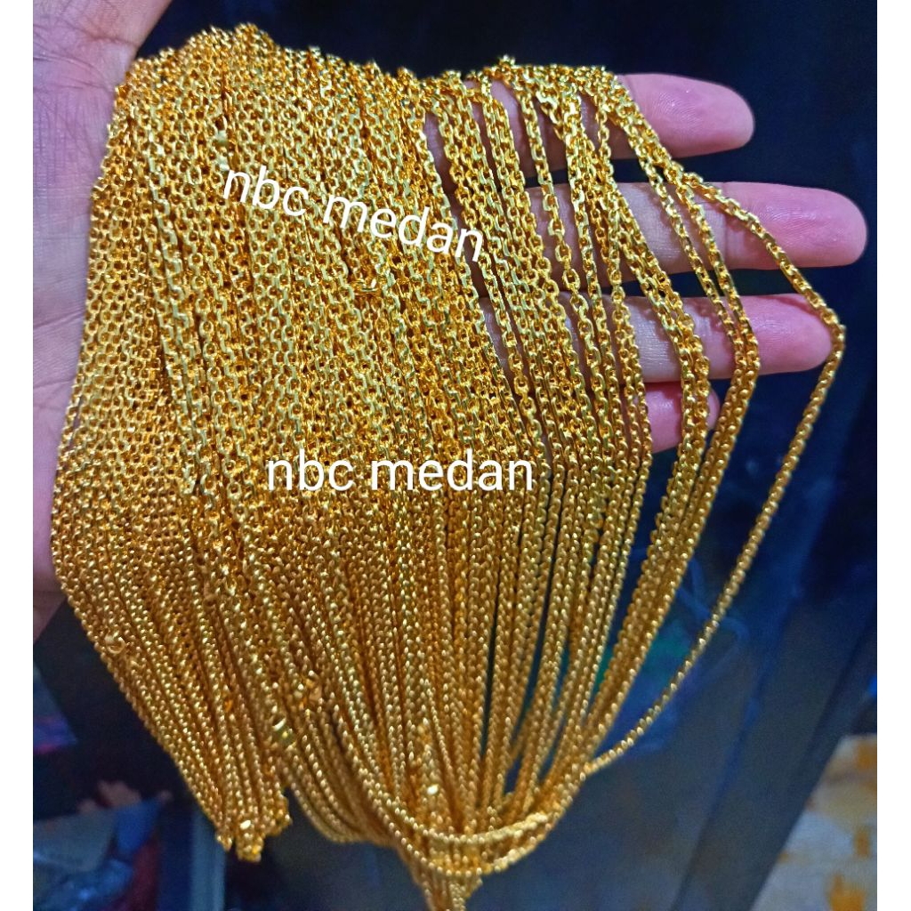 Rante kalung nori medan lapis emas 24k asli, kaitan s