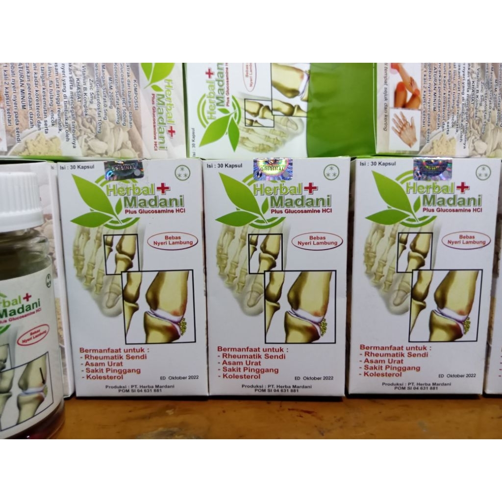 Herbal Madani plus Glucosamine, ORIGINAL 100% obat reumatik, asam urat, sakit pinggang & kolestrol