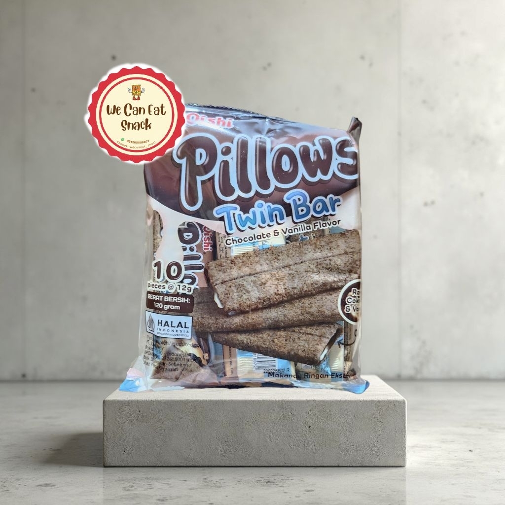 

Oishi Pillows Twin Bar Chocolate & Vanila 12gr (Isi 10 Pcs)