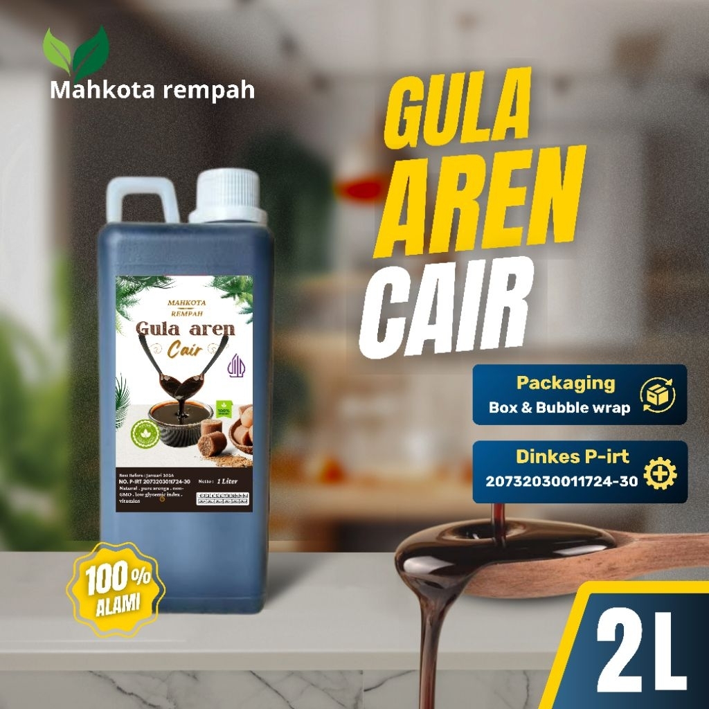 

Gula Aren Cair / Syrup Palm Sugar organik / Mahkota Rempah 2 Liter