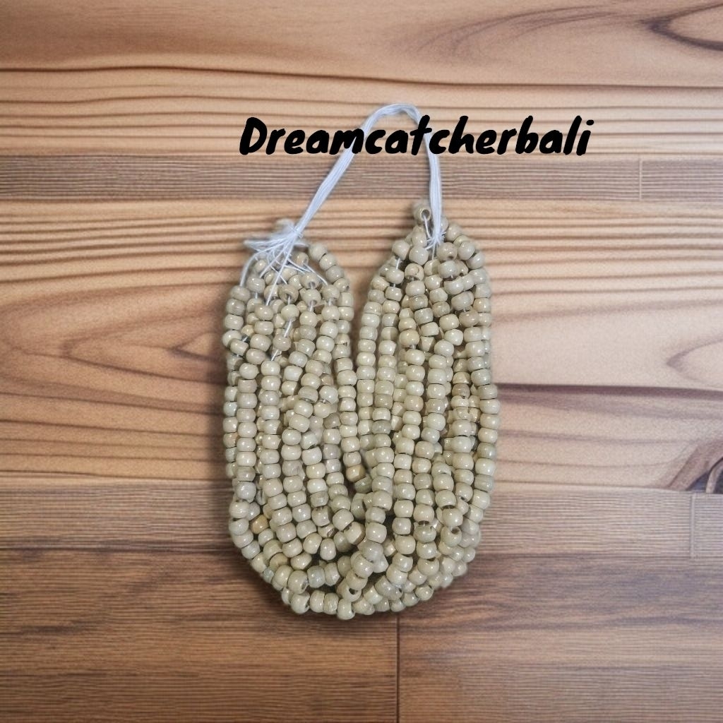 kayu 7mm dan 8mm isi 10 kalung, manik manik kayu