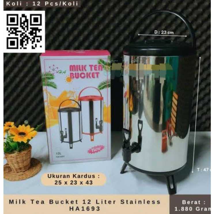 Dispenser Air Panas & Dingin Milk Tea Bucket Water 12 Liter / Termos Air Panas Dan Dingin / Dispense