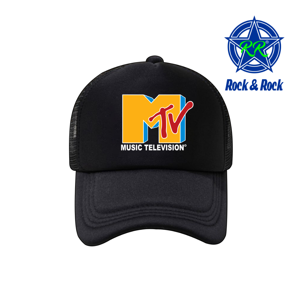 Topi MTV music television legendaris topi trucker jaring hitam premium