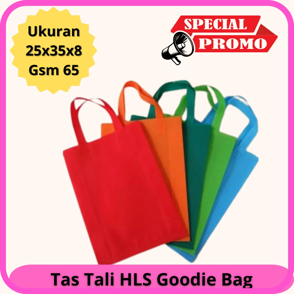 

( 12 PCS ) Tas Spunbond 25x35 Goodie Bag murah Harga (Per Lusin)