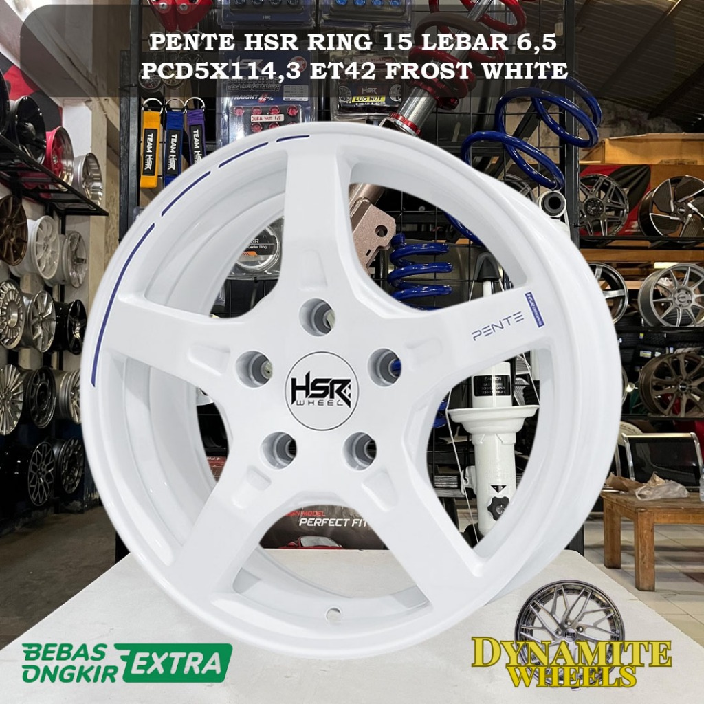 velg racing grand max hsr pente palang 5 ring 15 lebar 6,5 putih untuk ertiga terios innova