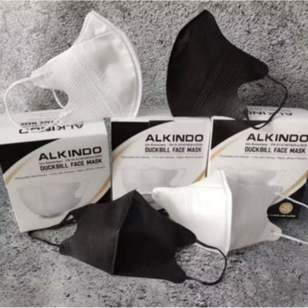 MAKER DUCKBILL MODEL SENSI ISI 50 PCS / MASKET DUCKBILL ALKINDO 4PLY / MASKER ALKINDO / DUCKBILL ALK