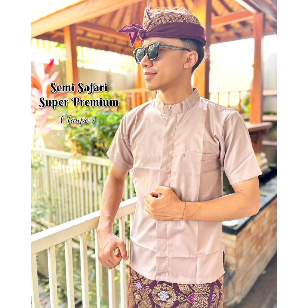 Baju Semi Safari Pria Bali bahan Import | Baju pria Adat Bali