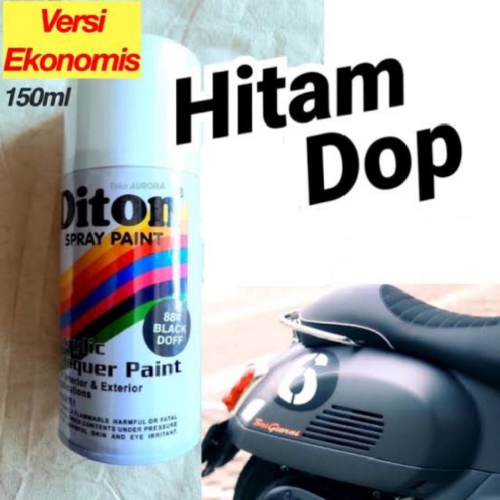 Pilok Hitam Dop Kecil Black Doff Diton 150cc Cat Semprot Velg Sepeda Motor Mobil Helm
