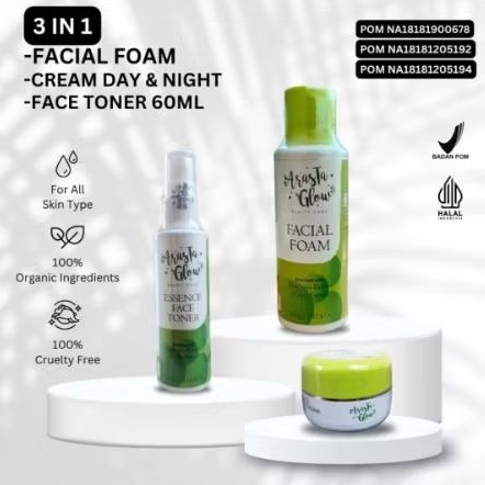 PAKET ARASTA GLOW DAY N NIGHT ORI toner 60ml