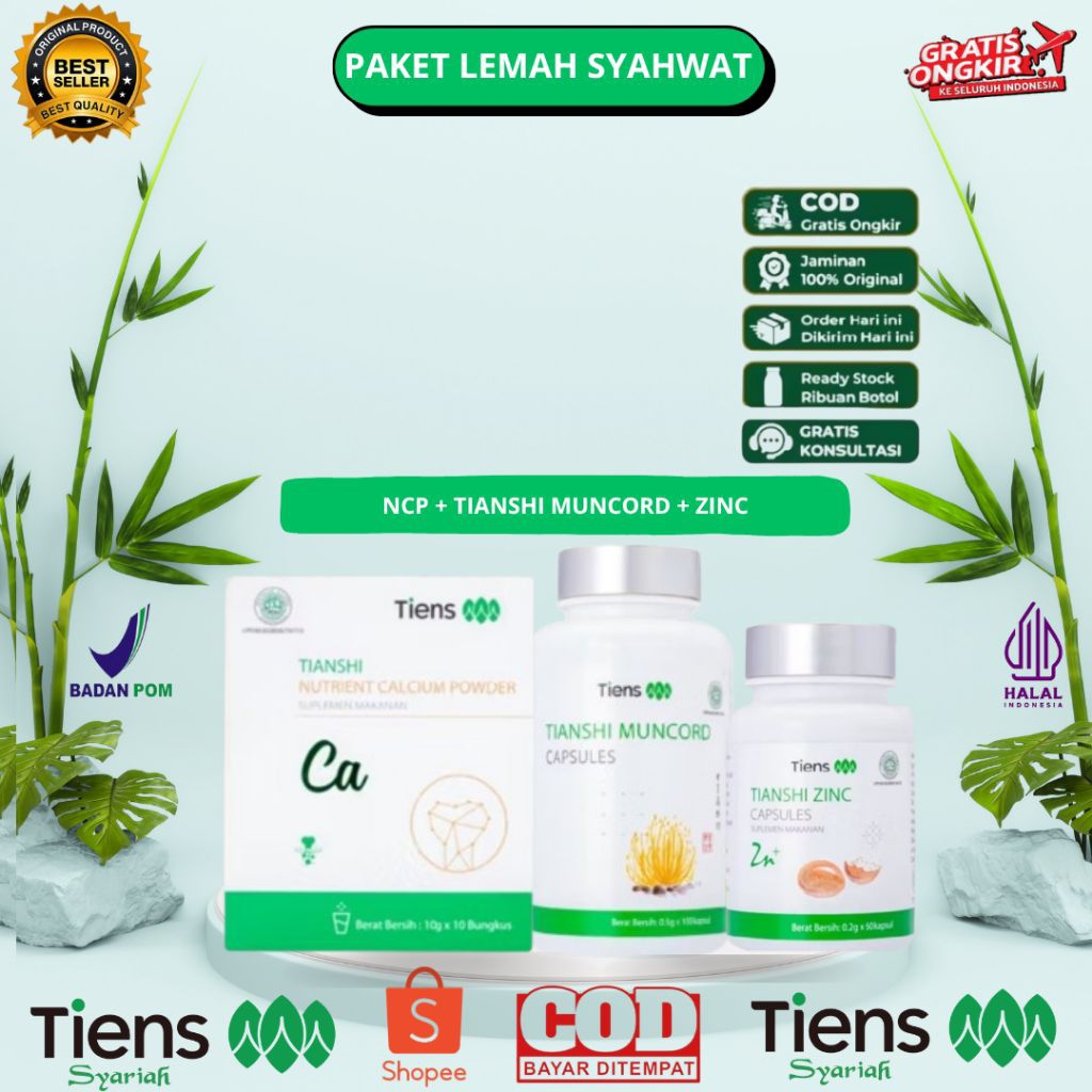 Tiens Paket Lemah syahwat| Loyo | Susah bangun | 3 Produk lengkap segel calcium - muncord - zinc