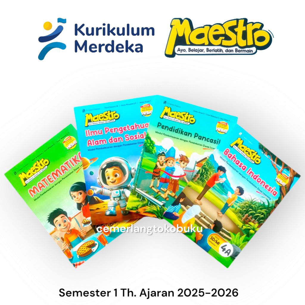 LKS MAESTRO KELAS 4 SD KURIKULUM MERDEKA MATEMATIKA IPAS INDONESIA PANCASILA SEMESTER 1 & 2