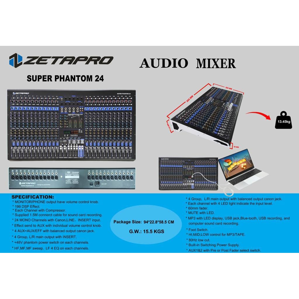 MIXER ZETAPRO SUPER PHANTOM 24 (24CHL)