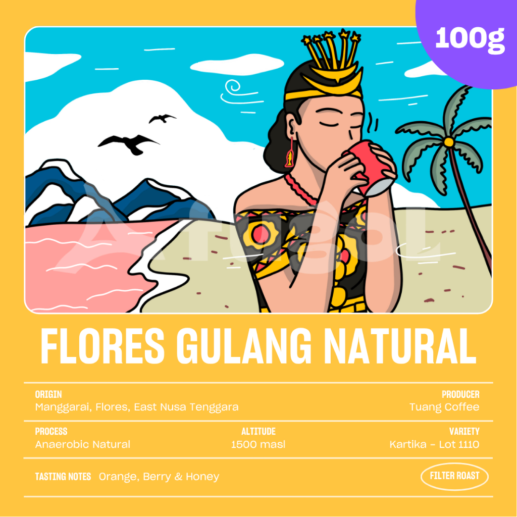 

Biji Kopi Arabika FLORES GULANG MANGGARAI ANAEROBIC NATURAL (100 gram) Specialty Coffee Beans Arabica
