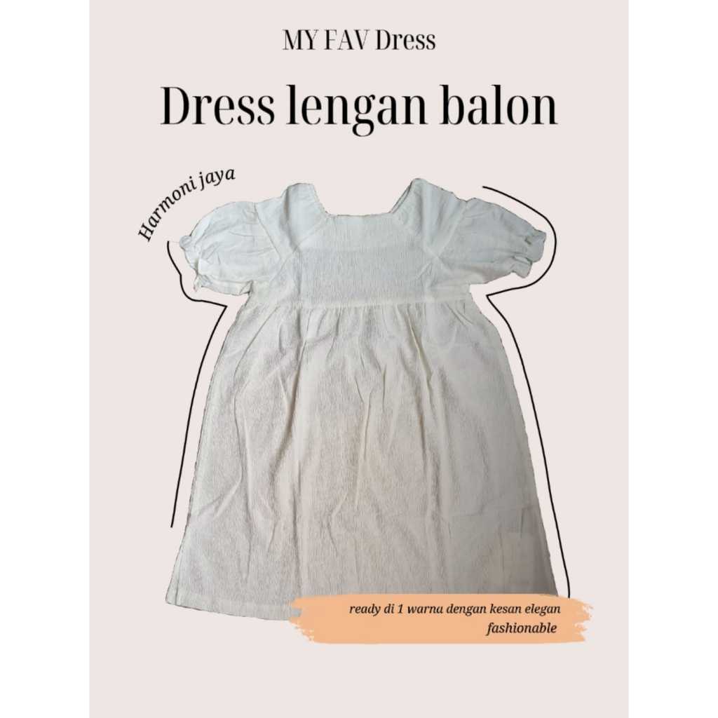 Dress Putih Anak Perempuan Import Lengan Balon/ Dress Putih // Dress Anak Lengan Balon Gaya Kekinian