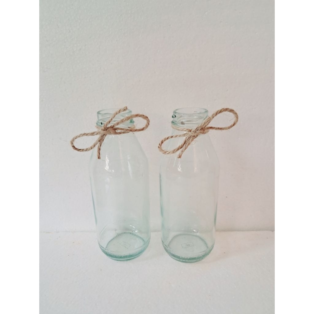 Botol kaca jus 350 ml botol juice + tali rami botol jus botol unik
