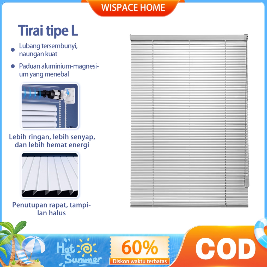 Ditingkatkan-WIspace Tirai Aluminium Modern Krem 3.0 Tirai Terbaru  Tirai Penutup Kerai Hordeng Vene