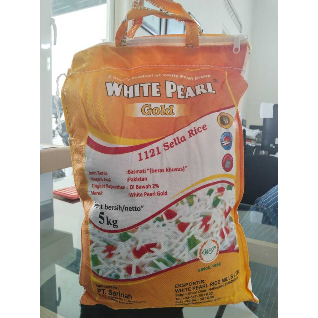 

Beras Basmati White Pearl 5kg Extra Long Grain Premium 1121Sella Rice