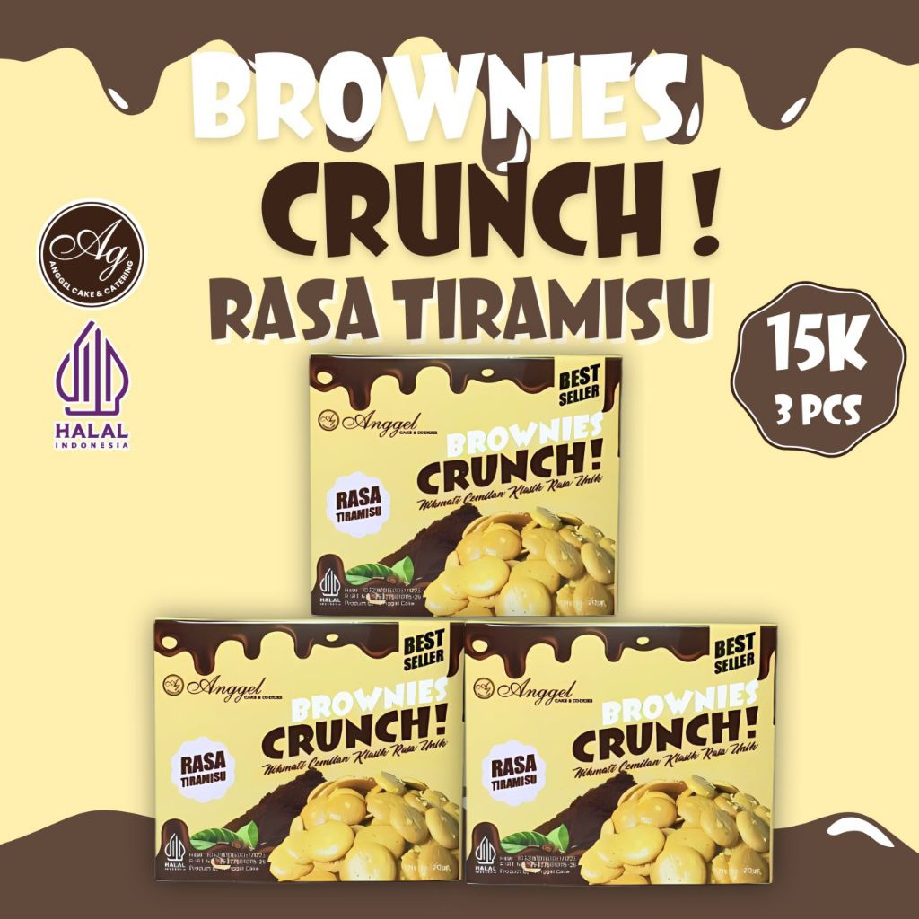 

Brownies Crunch Rasa Tiramisu | Cookies Renyah Rasa Tiramisu Isi 3pcs