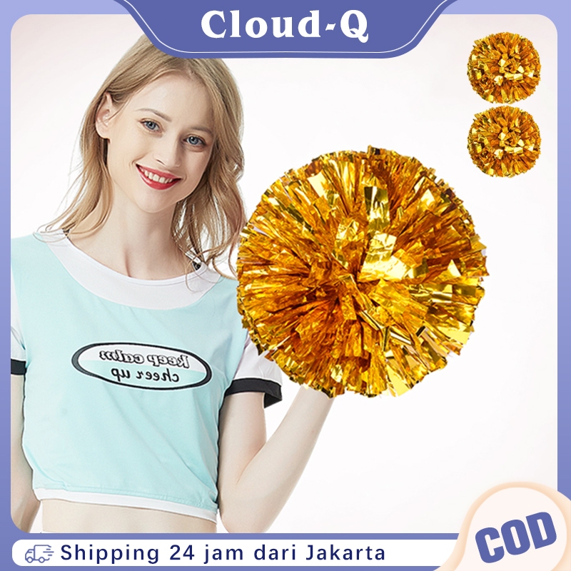Pom Pom Cheerleader 2pcs Pompom Nari Cheerleader Bola Bunga Cheerleader Pom Pom Pemandu Sorak