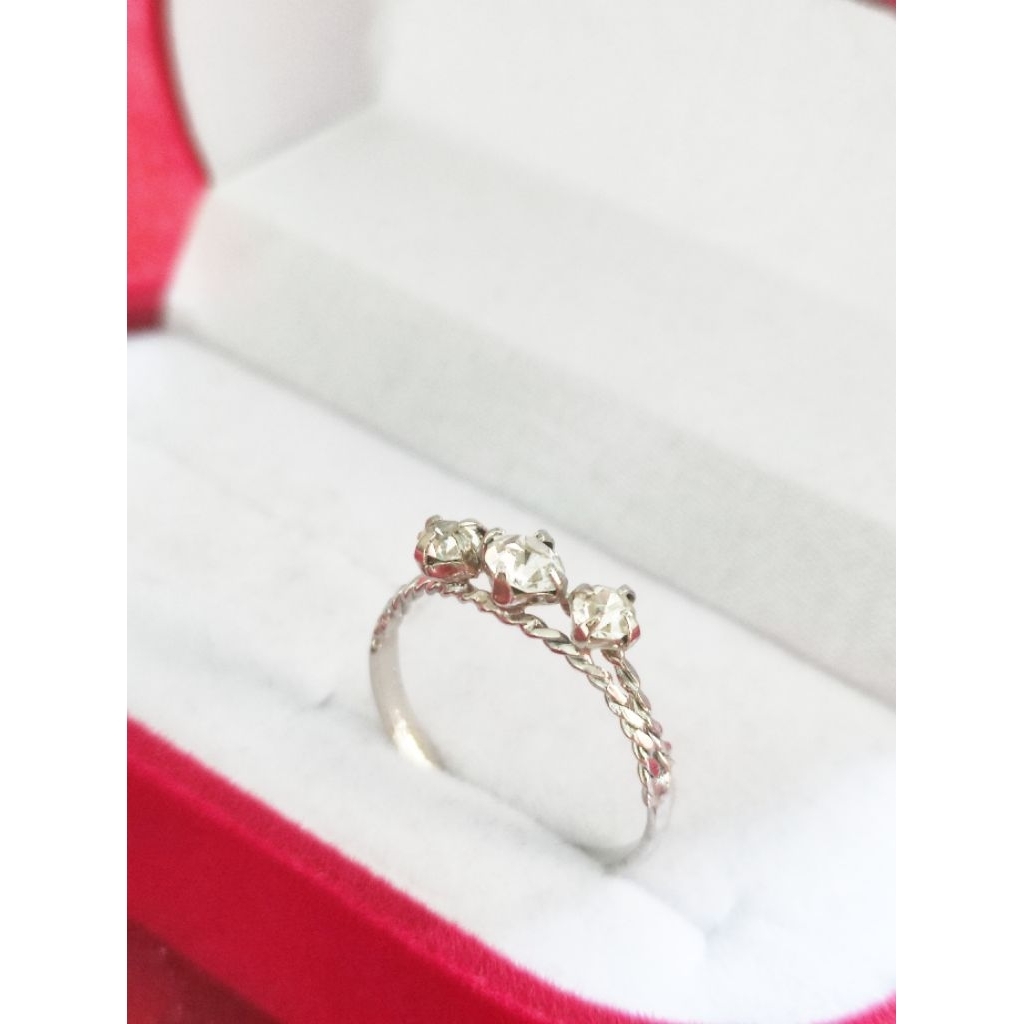 cincin mata 3 putih, cincin soulmate, cincin polos, cincin titanium, cincin  anak