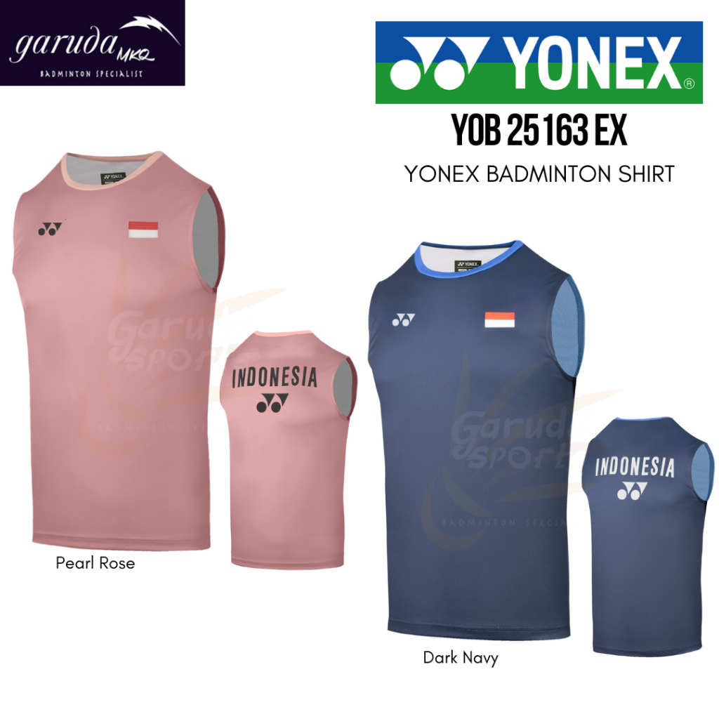 BAJU CASUAL YONEX YOB 25163 EX / TSHIRT YONEX YOB25163EX / YONEX MEN ROUND NECK TSHIRT / SLEEVELESS 
