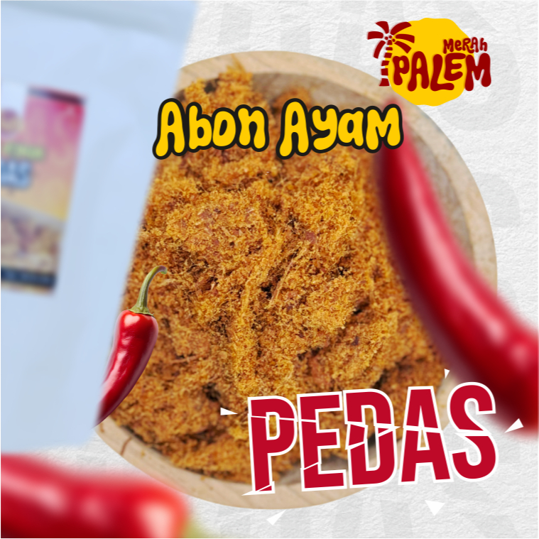 

Palem Merah Abon Ayam Pedas 100 g – Tanpa Pengawet - Lauk Praktis