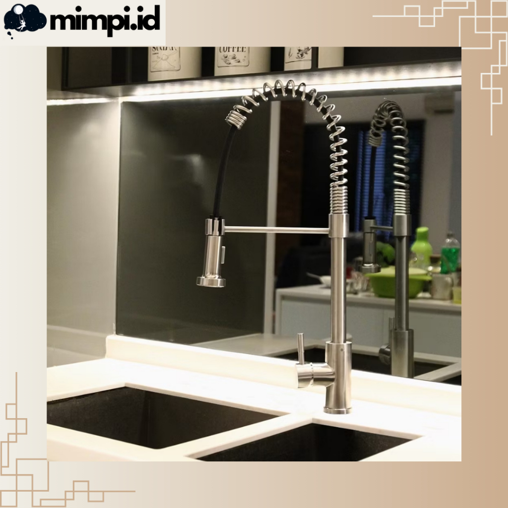 VNT Keran Cuci Piring Stainless Kran Dapur Flexible Tarik Kitchen Sink