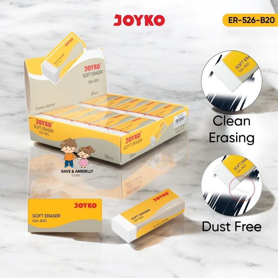 

[ 1 PAK = 20PCS ] JOYKO Eraser / Penghapus Pensil Besar ER-526-B20