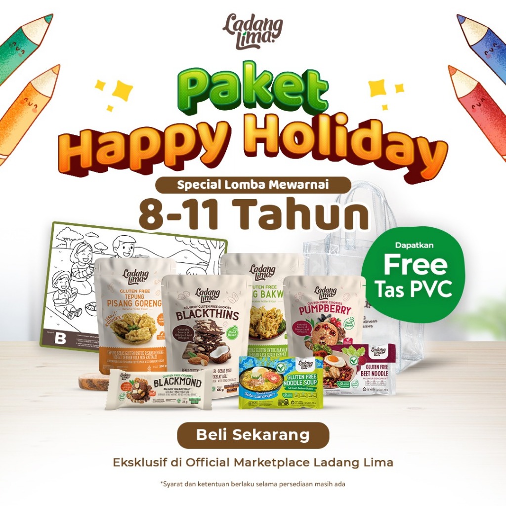 

Paket Happy Holiday - Ladang Lima - Paket Liburan Gluten Free Healthy Food