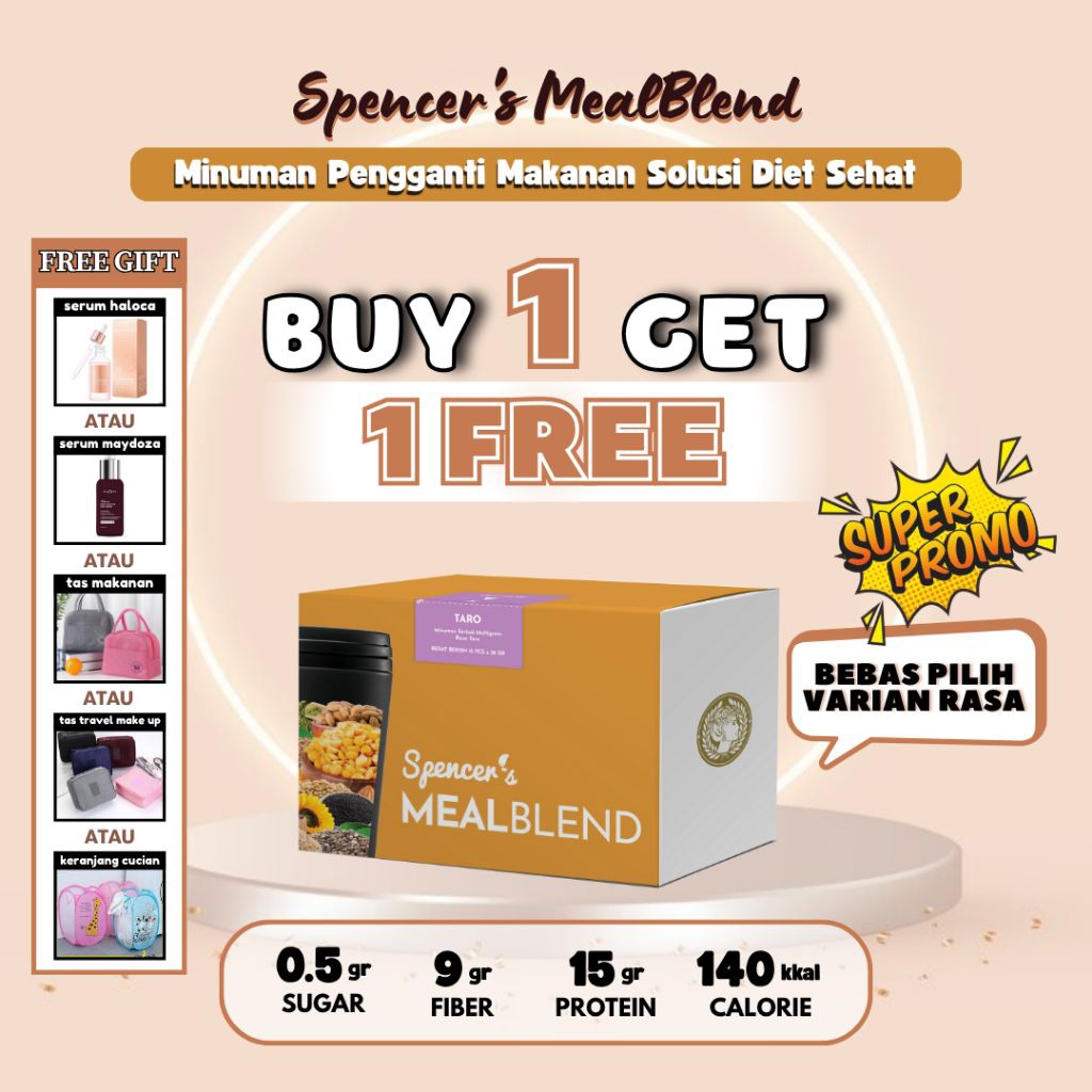 

Free Gift (BUY 1 GET 1 GIFT) Langsung Kirim Spencer's Mealblend Multigraind All Varian | Solusi Langsing Alami | 1 box isi 15sachet