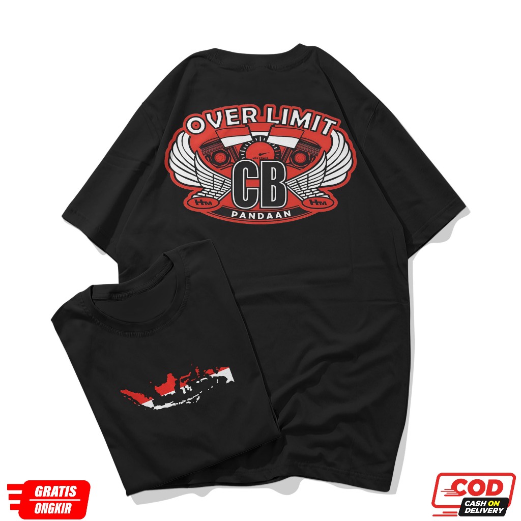 Kaos CB Indonesia over limit Unisex Adem 100% Cotton S-XXL