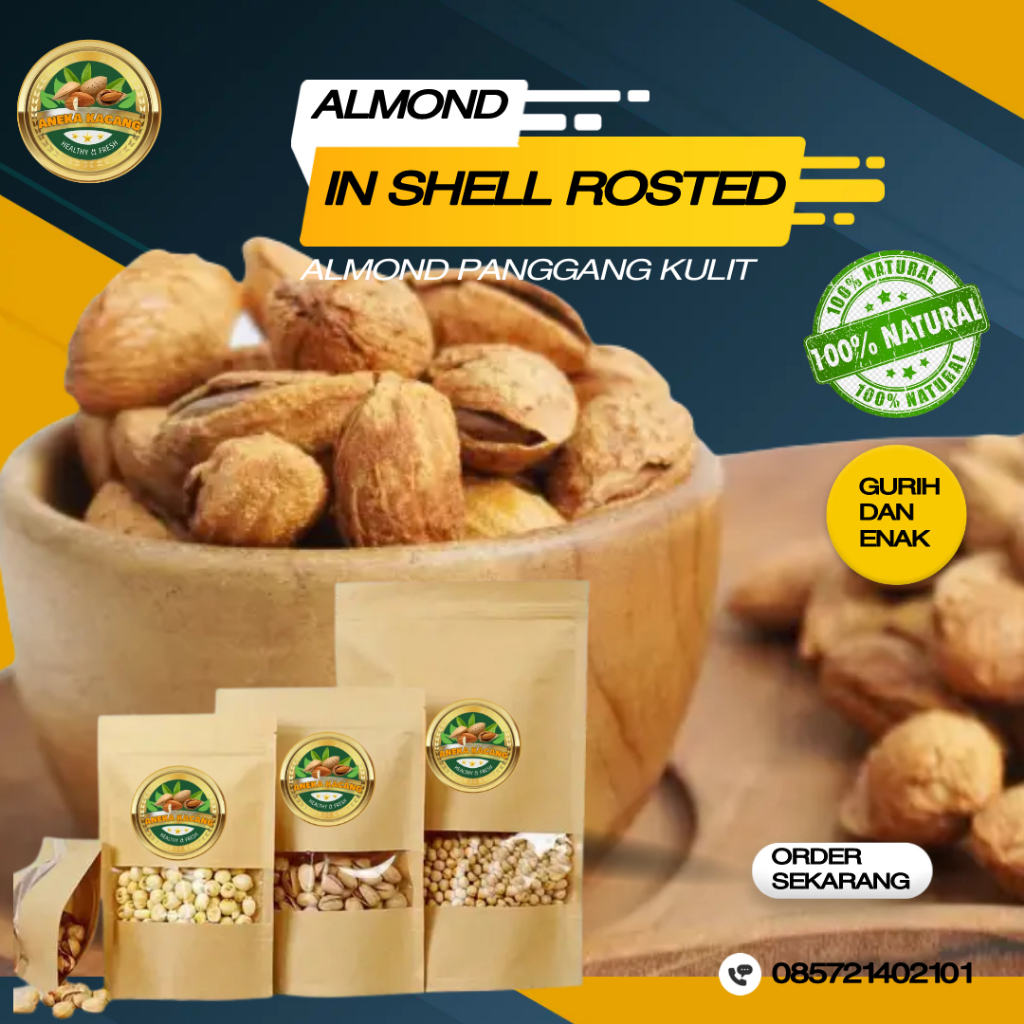

ALMOND / Kacang ALMOND Roasted Milk flavour In Shell / Kacang Cangkang Arab Rasa Susu/ Kacang Kulit Almon Panggang