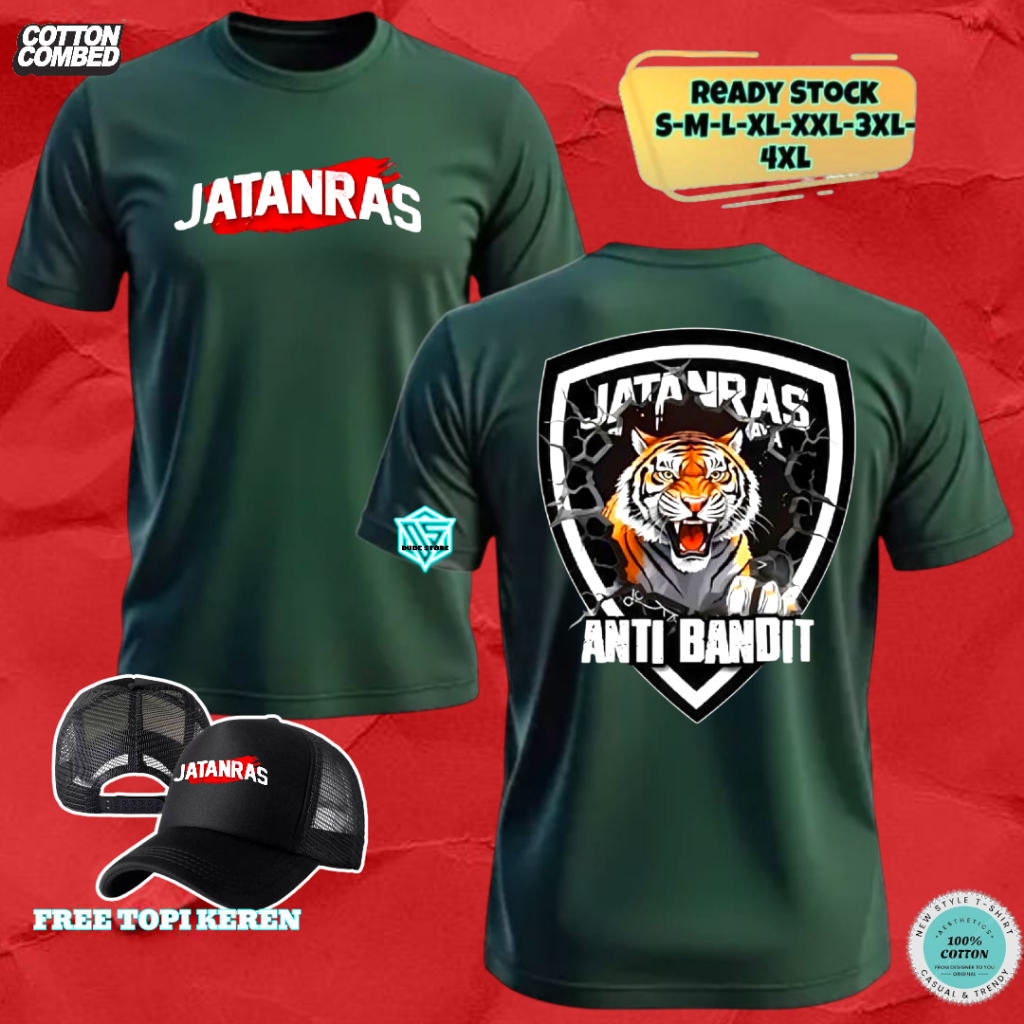 DUDESTORE CLTHING DISTRO KAOS PROFESI POLISI JATANRAS ANTI BANDIT DESIGN SIMPLE CASUAL 3D ART KATUN 