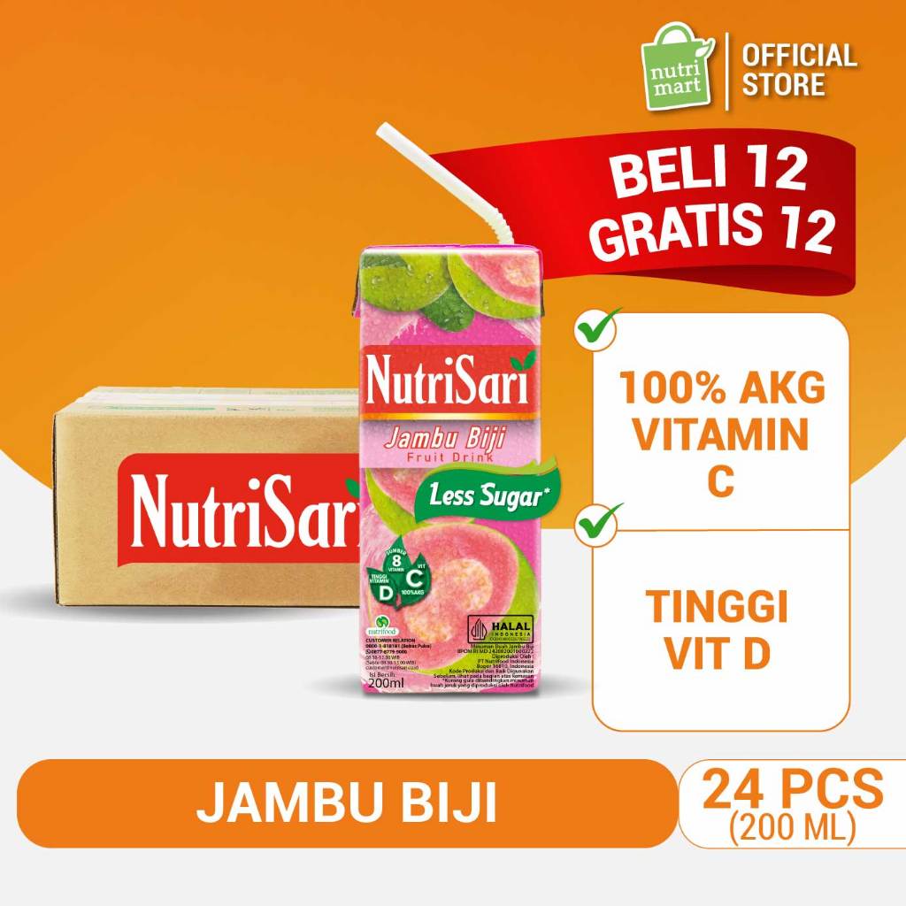 

1 Karton - NutriSari RTD Jambu Biji 200 ml - Minuman Jambu Biji Vitamin C